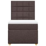 Casa si Gradina - Mobilier - Paturi si accesorii - Paturi - Pat box spring cu saltea, maro inchis, 90x200 cm, textil - Infinity.ro