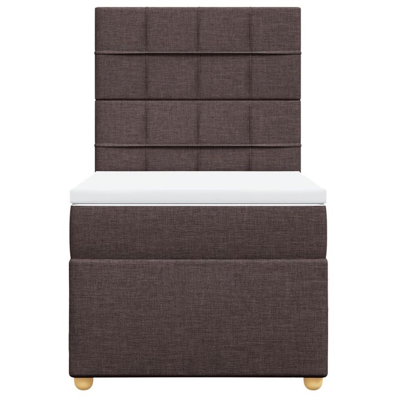 Casa si Gradina - Mobilier - Paturi si accesorii - Paturi - Pat box spring cu saltea, maro inchis, 90x200 cm, textil - Infinity.ro