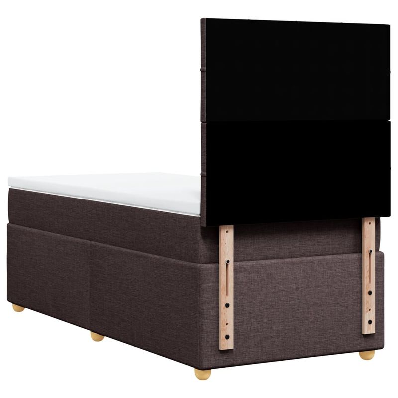 Casa si Gradina - Mobilier - Paturi si accesorii - Paturi - Pat box spring cu saltea, maro inchis, 90x200 cm, textil - Infinity.ro