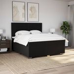 Casa si Gradina - Mobilier - Paturi si accesorii - Paturi - Pat box spring cu saltea, negru, 180x200 cm, catifea - Infinity.ro