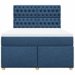 Casa si Gradina - Mobilier - Paturi si accesorii - Paturi - Pat continental cu saltea, albastru, 160x200cm, material textil - Infinity.ro
