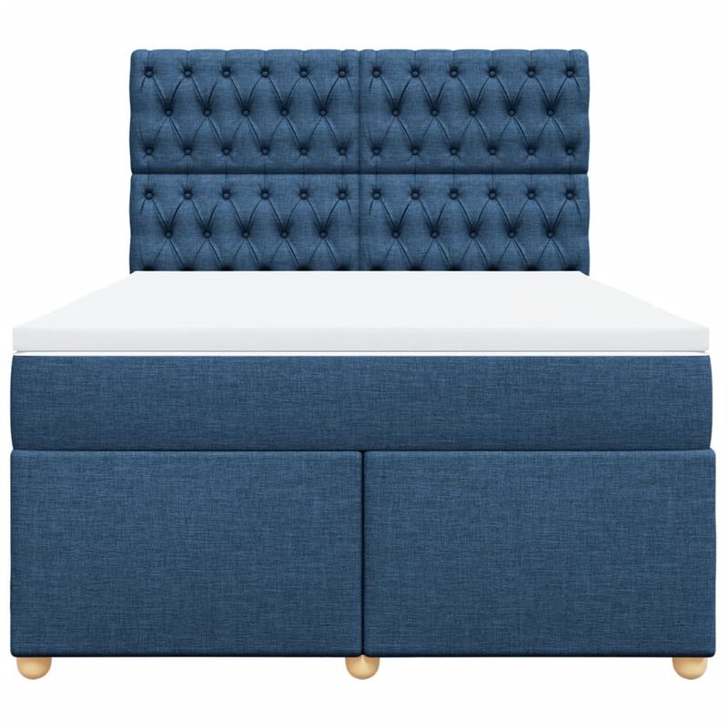 Casa si Gradina - Mobilier - Paturi si accesorii - Paturi - Pat continental cu saltea, albastru, 160x200cm, material textil - Infinity.ro