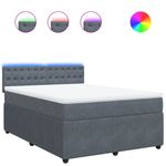 Casa si Gradina - Mobilier - Paturi si accesorii - Paturi - Pat box spring cu saltea, gri inchis, 140x200 cm, catifea - Infinity.ro