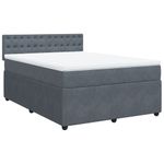 Casa si Gradina - Mobilier - Paturi si accesorii - Paturi - Pat box spring cu saltea, gri inchis, 140x200 cm, catifea - Infinity.ro