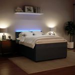 Casa si Gradina - Mobilier - Paturi si accesorii - Paturi - Pat box spring cu saltea, gri inchis, 140x200 cm, catifea - Infinity.ro