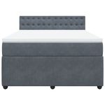 Casa si Gradina - Mobilier - Paturi si accesorii - Paturi - Pat box spring cu saltea, gri inchis, 140x200 cm, catifea - Infinity.ro
