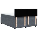 Casa si Gradina - Mobilier - Paturi si accesorii - Paturi - Pat box spring cu saltea, gri inchis, 140x200 cm, catifea - Infinity.ro
