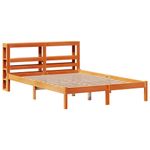 Casa si Gradina - Mobilier - Paturi si accesorii - Paturi - Cadru de pat cu tablie, maro ceruit, 140x190 cm, lemn masiv pin - Infinity.ro