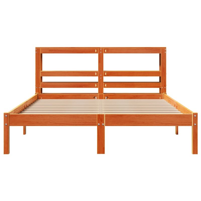 Casa si Gradina - Mobilier - Paturi si accesorii - Paturi - Cadru de pat cu tablie, maro ceruit, 140x190 cm, lemn masiv pin - Infinity.ro