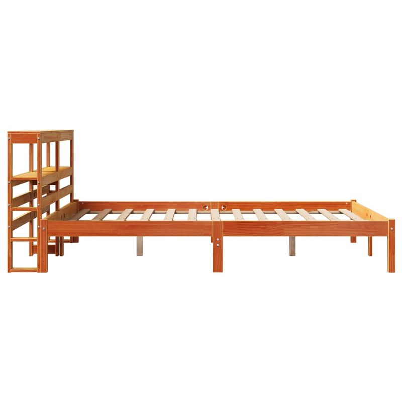 Casa si Gradina - Mobilier - Paturi si accesorii - Paturi - Cadru de pat cu tablie, maro ceruit, 140x190 cm, lemn masiv pin - Infinity.ro