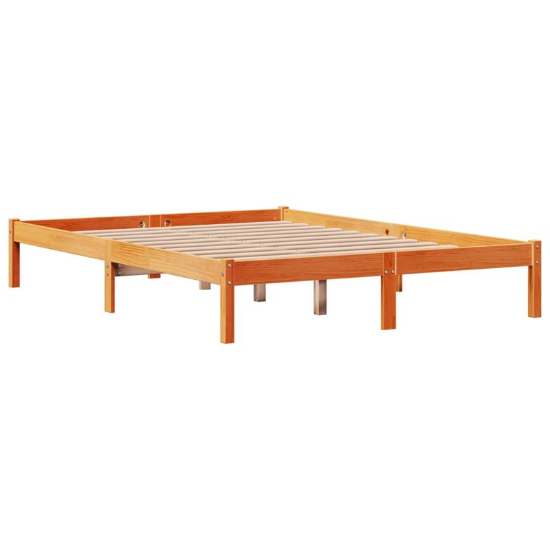 Casa si Gradina - Mobilier - Paturi si accesorii - Paturi - Cadru de pat cu tablie, maro ceruit, 140x190 cm, lemn masiv pin - Infinity.ro