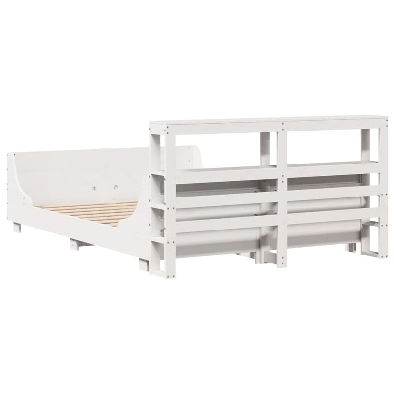 Casa si Gradina - Mobilier - Paturi si accesorii - Paturi - Cadru de pat fara saltea, alb, 120x190 cm, lemn masiv pin - Infinity.ro