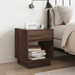 Casa si Gradina - Mobilier - Comode si corpuri - Noptiere - Noptiera cu LED infinity, stejar maro, 40x40x50 cm - Infinity.ro