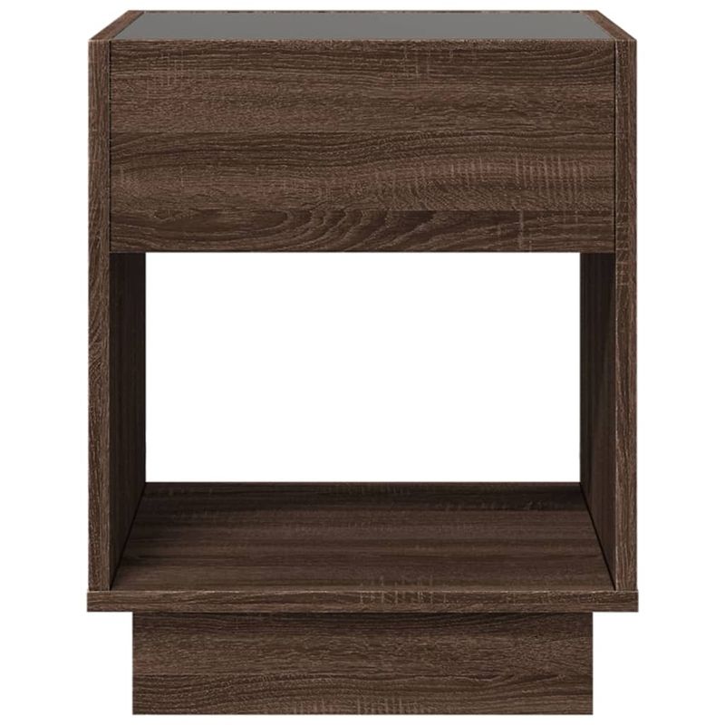 Casa si Gradina - Mobilier - Comode si corpuri - Noptiere - Noptiera cu LED infinity, stejar maro, 40x40x50 cm - Infinity.ro