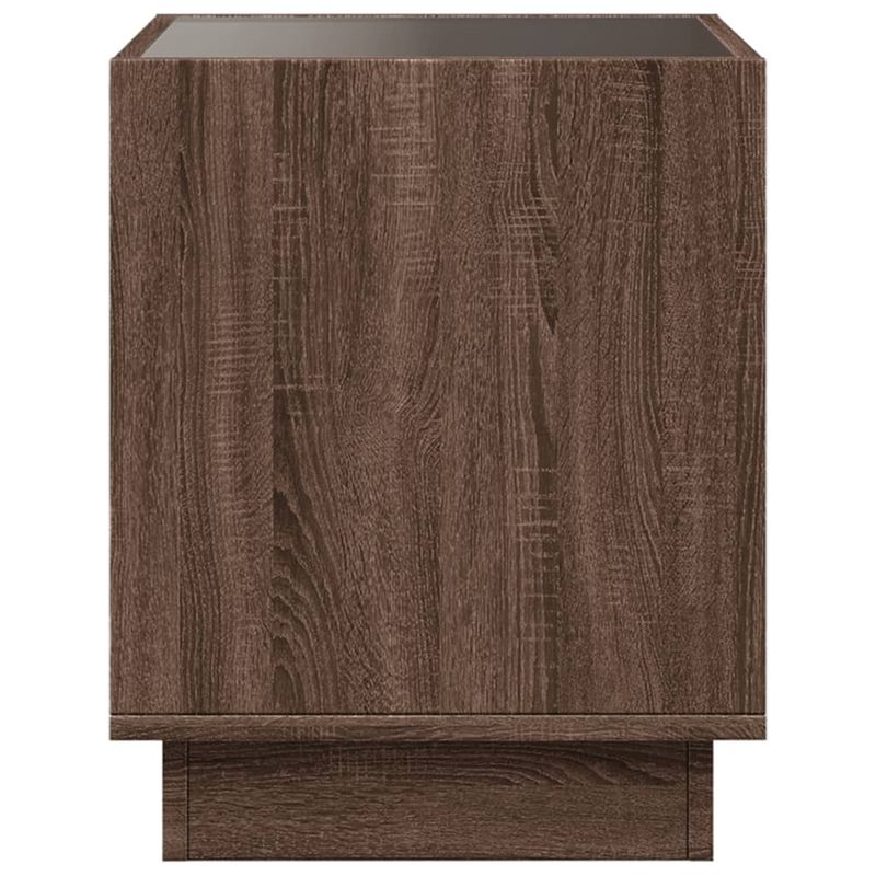 Casa si Gradina - Mobilier - Comode si corpuri - Noptiere - Noptiera cu LED infinity, stejar maro, 40x40x50 cm - Infinity.ro