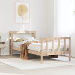 Casa si Gradina - Mobilier - Paturi si accesorii - Paturi - Cadru pat fara saltea, 100x200 cm, lemn masiv pin - Infinity.ro