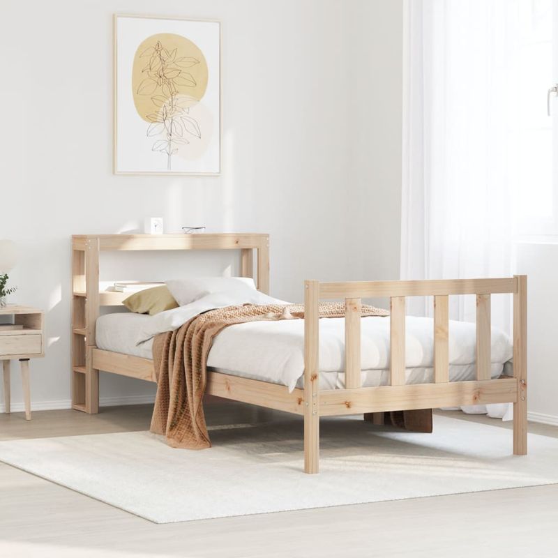 Casa si Gradina - Mobilier - Paturi si accesorii - Paturi - Cadru pat fara saltea, 100x200 cm, lemn masiv pin - Infinity.ro