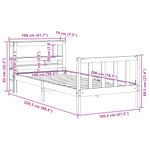 Casa si Gradina - Mobilier - Paturi si accesorii - Paturi - Cadru pat fara saltea, 100x200 cm, lemn masiv pin - Infinity.ro