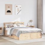 Casa si Gradina - Mobilier - Paturi si accesorii - Paturi - Cadru de pat cu tablie, 140x200 cm, lemn masiv de pin - Infinity.ro