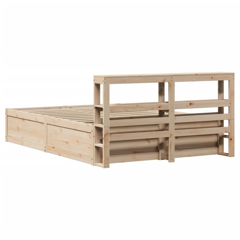 Casa si Gradina - Mobilier - Paturi si accesorii - Paturi - Cadru de pat cu tablie, 140x200 cm, lemn masiv de pin - Infinity.ro