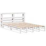 Casa si Gradina - Mobilier - Paturi si accesorii - Paturi - Cadru de pat fara saltea, alb, 120x190 cm, lemn masiv pin - Infinity.ro