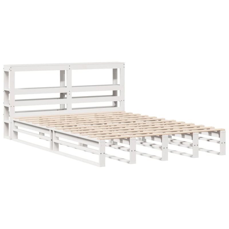 Casa si Gradina - Mobilier - Paturi si accesorii - Paturi - Cadru de pat fara saltea, alb, 120x190 cm, lemn masiv pin - Infinity.ro