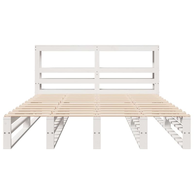 Casa si Gradina - Mobilier - Paturi si accesorii - Paturi - Cadru de pat fara saltea, alb, 120x190 cm, lemn masiv pin - Infinity.ro