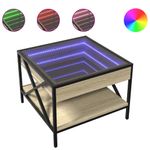 Casa si Gradina - Mobilier - Mese si birouri - Masute de cafea - Masuta de cafea cu LED infinity, stejar sonoma, 50x50x38 cm - Infinity.ro