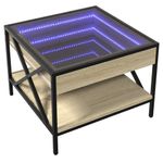 Casa si Gradina - Mobilier - Mese si birouri - Masute de cafea - Masuta de cafea cu LED infinity, stejar sonoma, 50x50x38 cm - Infinity.ro