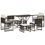 Casa si Gradina - Gradina si terasa - Mobilier exterior - Seturi mobila gradina - Set mobilier de gradina cu perne, 7 piese, maro, poliratan - Infinity.ro