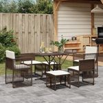 Casa si Gradina - Gradina si terasa - Mobilier exterior - Seturi mobila gradina - Set mobilier de gradina cu perne, 7 piese, maro, poliratan - Infinity.ro