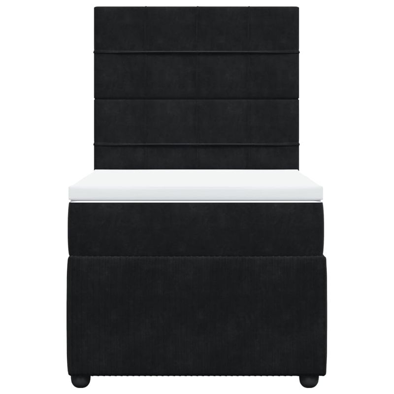 Casa si Gradina - Mobilier - Paturi si accesorii - Paturi - Pat box spring cu saltea, negru, 90x200 cm, catifea - Infinity.ro