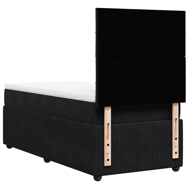 Casa si Gradina - Mobilier - Paturi si accesorii - Paturi - Pat box spring cu saltea, negru, 90x200 cm, catifea - Infinity.ro