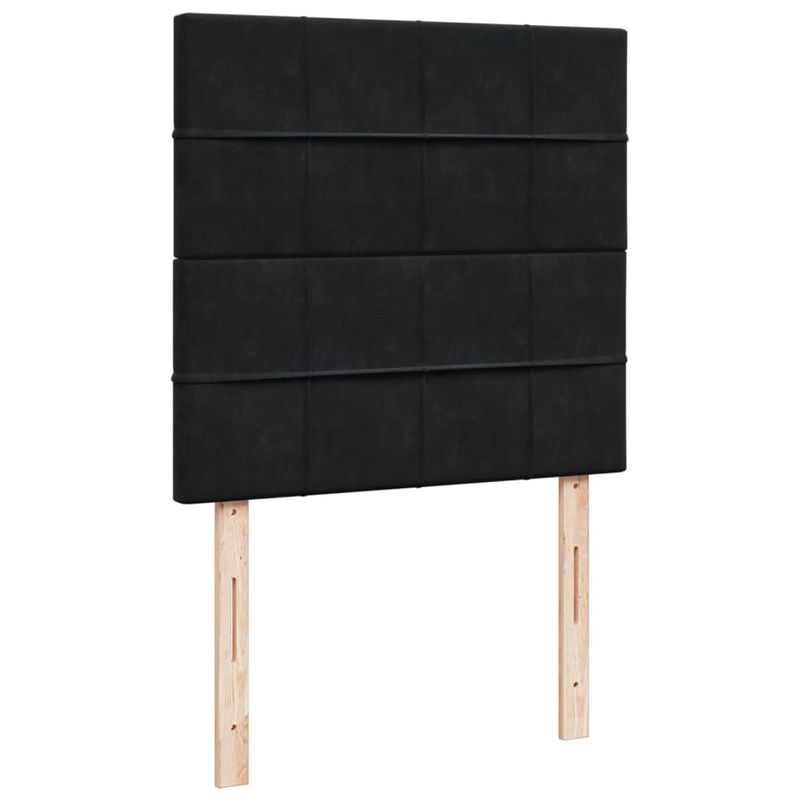 Casa si Gradina - Mobilier - Paturi si accesorii - Paturi - Pat box spring cu saltea, negru, 90x200 cm, catifea - Infinity.ro