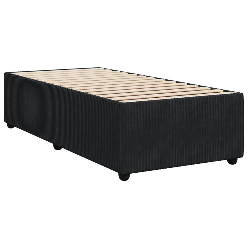 Casa si Gradina - Mobilier - Paturi si accesorii - Paturi - Pat box spring cu saltea, negru, 90x200 cm, catifea - Infinity.ro
