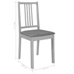 Casa si Gradina - Mobilier - Scaune si fotolii - Scaune - Scaune de bucatarie cu perne, 2 buc., gri, lemn masiv - Infinity.ro
