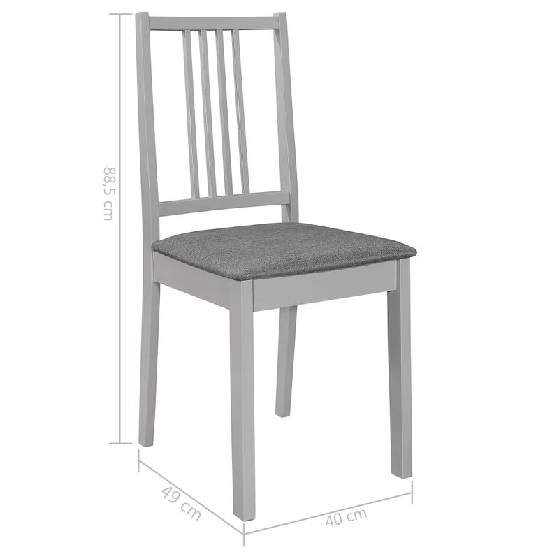 Casa si Gradina - Mobilier - Scaune si fotolii - Scaune - Scaune de bucatarie cu perne, 2 buc., gri, lemn masiv - Infinity.ro