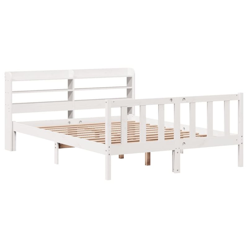 Casa si Gradina - Mobilier - Paturi si accesorii - Paturi - Cadru de pat fara saltea, alb, 120x190 cm, lemn masiv pin - Infinity.ro