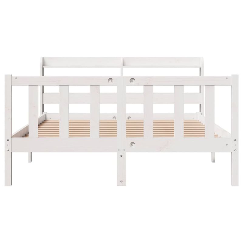 Casa si Gradina - Mobilier - Paturi si accesorii - Paturi - Cadru de pat fara saltea, alb, 120x190 cm, lemn masiv pin - Infinity.ro
