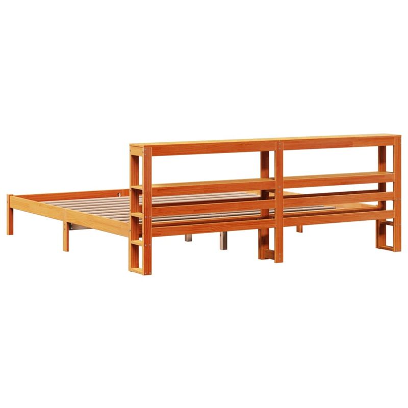 Casa si Gradina - Mobilier - Paturi si accesorii - Paturi - Cadru de pat cu tablie, maro ceruit, 180x200 cm, lemn masiv pin - Infinity.ro