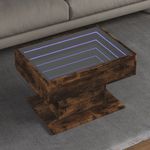 Casa si Gradina - Mobilier - Mese si birouri - Masute de cafea - Masuta de cafea cu LED stejar fumuriu 70x50x45cm lemn prelucrat - Infinity.ro