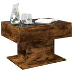 Casa si Gradina - Mobilier - Mese si birouri - Masute de cafea - Masuta de cafea cu LED stejar fumuriu 70x50x45cm lemn prelucrat - Infinity.ro