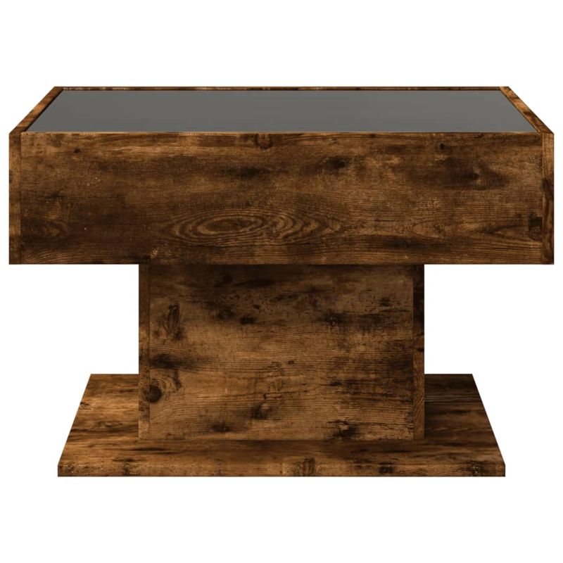 Casa si Gradina - Mobilier - Mese si birouri - Masute de cafea - Masuta de cafea cu LED stejar fumuriu 70x50x45cm lemn prelucrat - Infinity.ro
