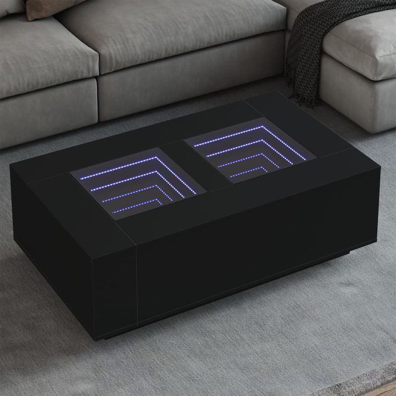 Casa si Gradina - Mobilier - Mese si birouri - Masute de cafea - Masuta de cafea cu LED infinity, negru, 116x69x40 cm - Infinity.ro