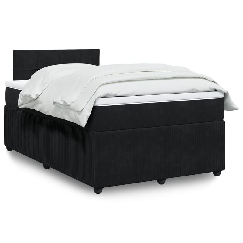 Casa si Gradina - Mobilier - Paturi si accesorii - Paturi - Pat box spring cu saltea, negru, 120x190 cm, catifea - Infinity.ro