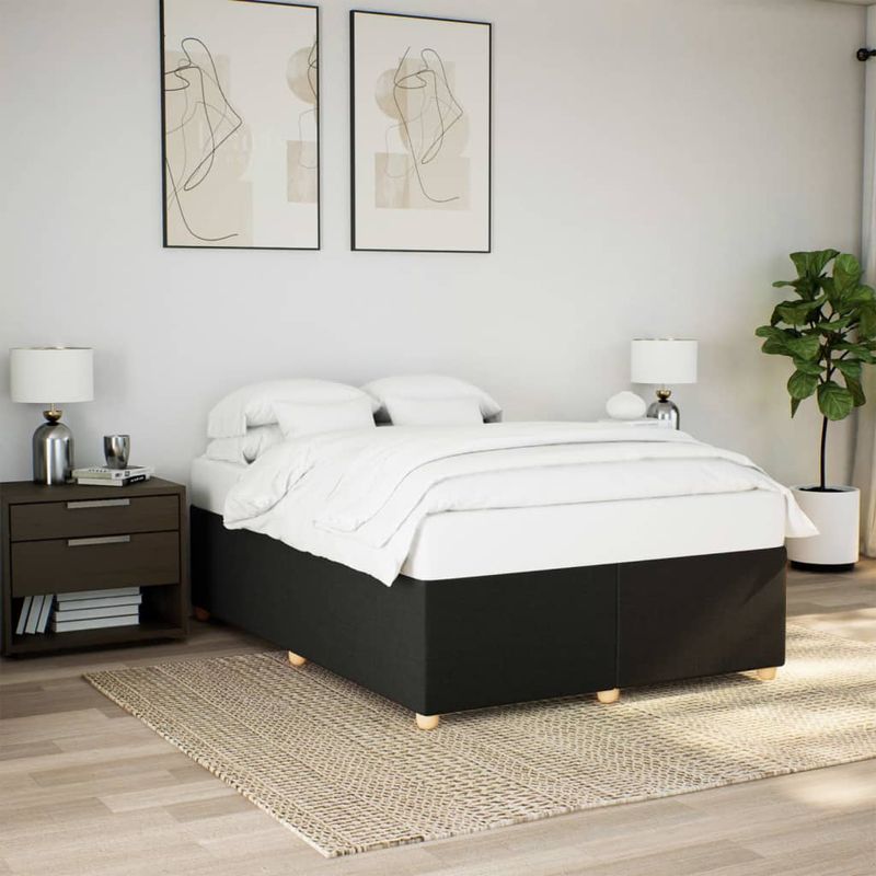 Casa si Gradina - Mobilier - Paturi si accesorii - Paturi - Cadru de pat fara saltea, negru, 160x200 cm, textil - Infinity.ro