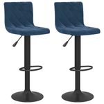Casa si Gradina - Mobilier - Scaune si fotolii - Scaune - Scaune de bar, 2 buc., albastru, catifea - Infinity.ro