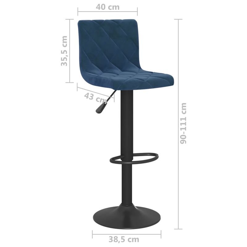 Casa si Gradina - Mobilier - Scaune si fotolii - Scaune - Scaune de bar, 2 buc., albastru, catifea - Infinity.ro