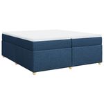 Casa si Gradina - Mobilier - Paturi si accesorii - Paturi - Pat box spring cu saltea, albastru, 200x200 cm, textil - Infinity.ro