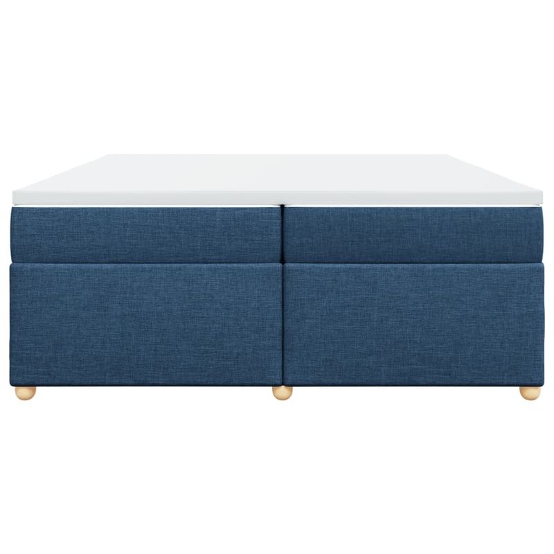 Casa si Gradina - Mobilier - Paturi si accesorii - Paturi - Pat box spring cu saltea, albastru, 200x200 cm, textil - Infinity.ro